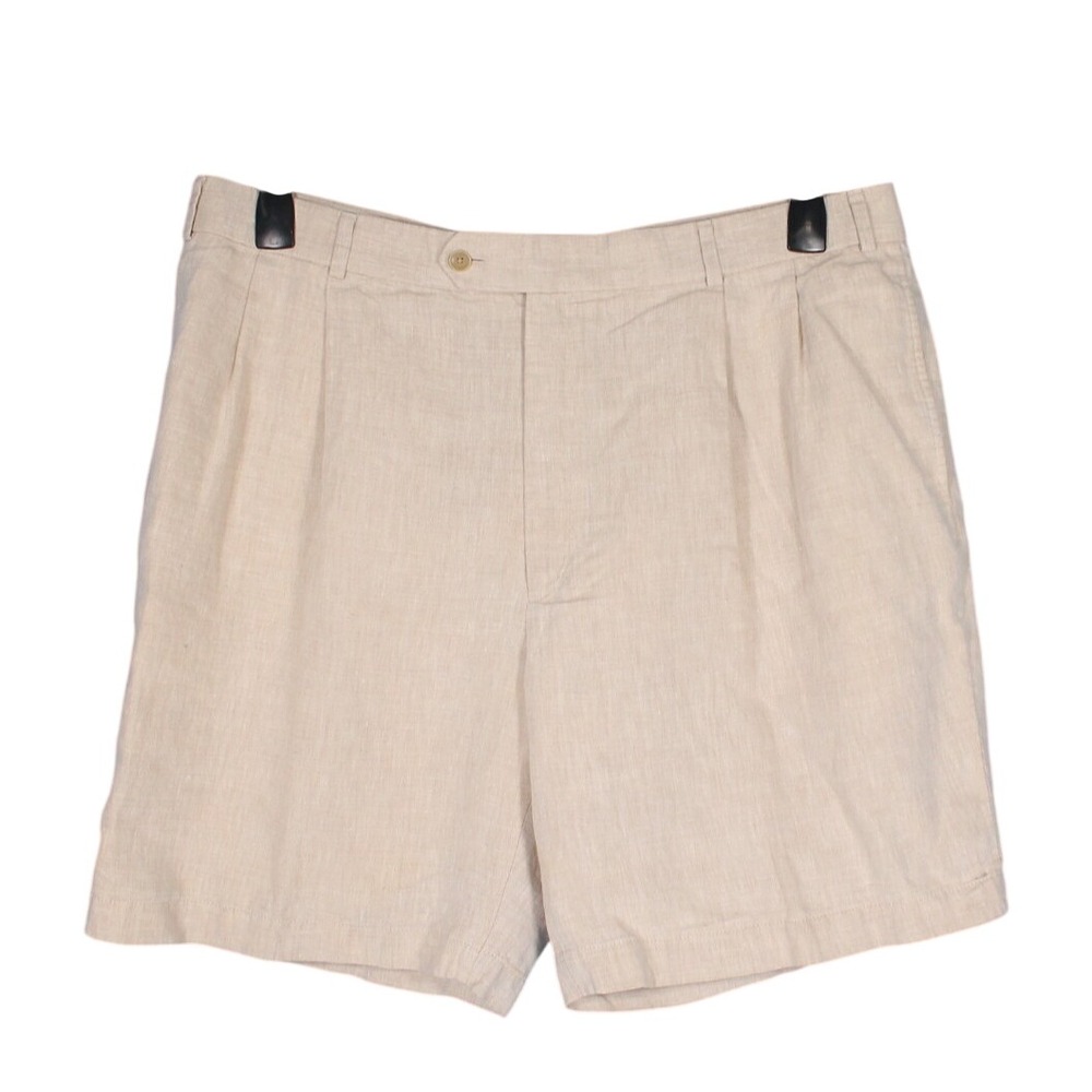 HASPEL Men's LINEN Beige PLEATED FRONT Pockets DRESS CHINO 8.5" SHORTS Sz 40